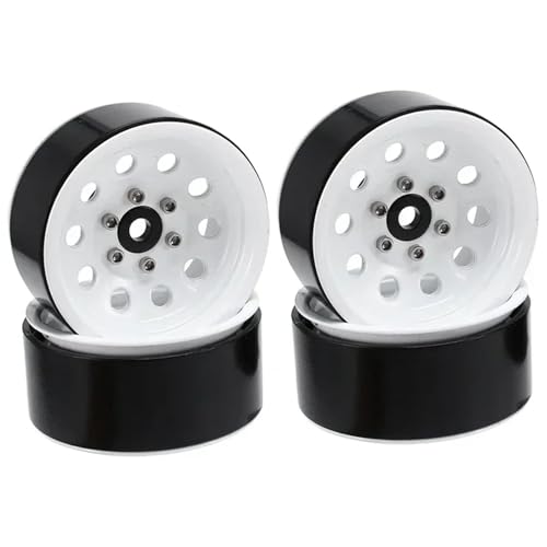 4 STÜCKE Metall 1,9 "Beadlock-Felgen 3 Stil for 1:10 RC Crawler Auto for Axial SCX10 90046 TRX4 for Redcat for GEN8(White) von YXIUEYINGE