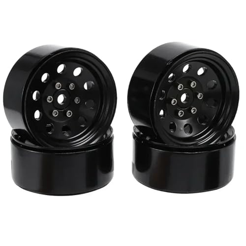 4 STÜCKE Metall 1,9 "Beadlock-Felgen 3 Stil for 1:10 RC Crawler Auto for Axial SCX10 90046 TRX4 for Redcat for GEN8(Zwart) von YXIUEYINGE