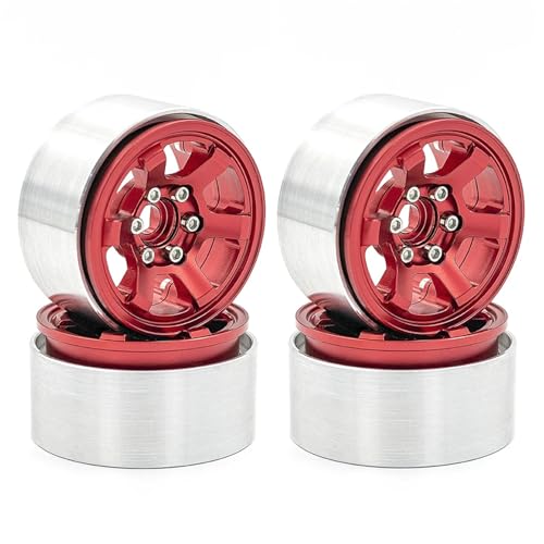 4 STÜCKE Metall 1,9 Beadlock-Felgennabe for 1/10 for Trax-xas for Hsp for Tam-iya for Axial SCX10 D90 for HPI RC Auto-Ersatzteil(Rood) von YXIUEYINGE