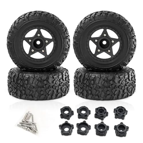 4 Stück 109 mm 1/8 1/10 Short Course Truck-Reifen mit 12 mm 14 mm 17 mm Felgensechskant for Trax-xas for Slash for ARR-MA for Vkar SCTX10 RC-Auto(Zwart) von YXIUEYINGE