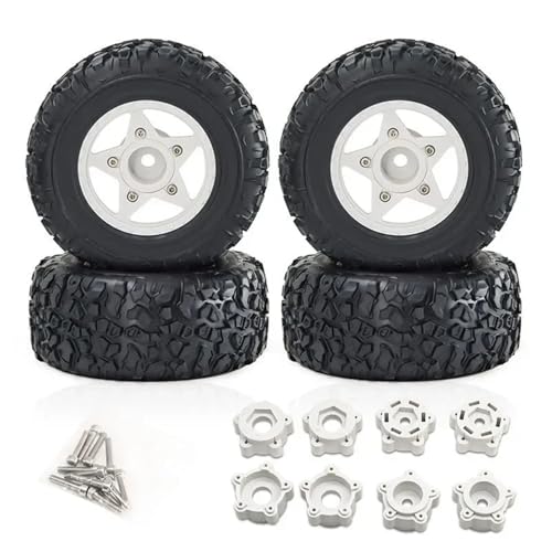4 Stück 109 mm 1/8 1/10 Short Course Truck-Reifen mit 12 mm 14 mm 17 mm Radsechskant for Short Course Truck-Reifen(White) von YXIUEYINGE