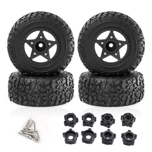 4 Stück 109 mm 1/8 1/10 Short Course Truck-Reifen mit 12 mm 14 mm 17 mm Radsechskant for Short Course Truck-Reifen(Zwart) von YXIUEYINGE
