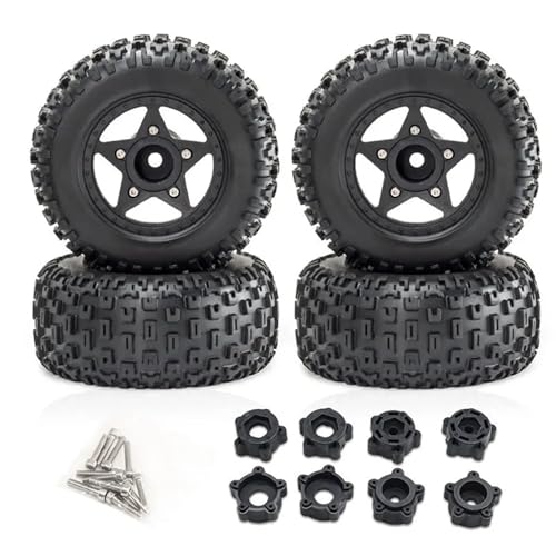 4 Stück 110 mm 1/8 1/10 Short Course Truck-Reifen mit 12 mm 14 mm 17 mm Felgensechskant for Trax-xas for Vkar SCTX10 for HPI RC-Auto(Zwart) von YXIUEYINGE