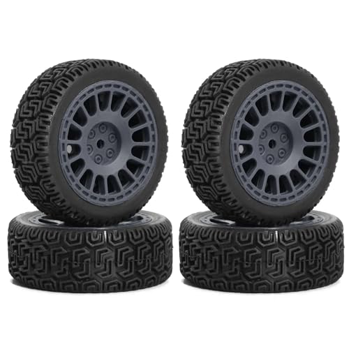 4 Stück 68-mm-Reifen, Gummiräder for Tam-iya XV01 XV02 TT01 TT02 PTG-2 1/10 Offroad-Rennreifen-Upgrade-Teile, hoher Grip, langlebig(Grey) von YXIUEYINGE