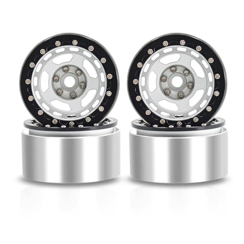 4 Stück Metall 2,2 Zoll Beadlock-Felgenradnabe 1/10 RC Crawler Auto for Axial SCX10 for Wraith Capra RR10 RBX10 for Trax-xas TRX4 D90 RC Auto(Zwart) von YXIUEYINGE