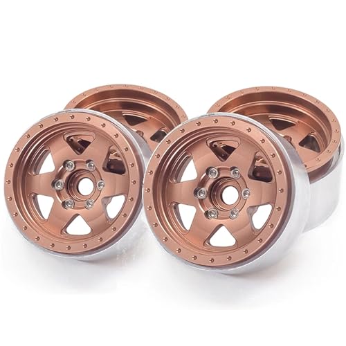 4 Stücke 1,9 Zoll -8mm Offset Metall Beadlock-Felgen for 1/10 RC Crawler for Axial SCX10 II III TRX4 D90 90046 AXI03007(Bronze) von YXIUEYINGE