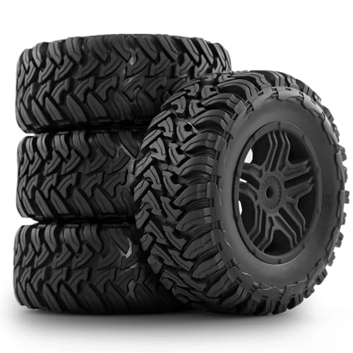 4 stücke 110mm 1/10 Short Course Truck Reifen Rad Reifen 12mm Hex for Trax-xas for Hua-nQi 727 Vkar 10sc for HPI for HSP RC Auto(Zwart) von YXIUEYINGE