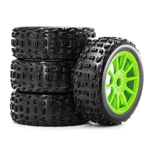4 stücke 118mm 1/8 RC Off-Road Buggy Reifen Rad 17mm Hex for ARR-MA for Typhon for Kyosho for HPI WR8 for HSP RC Auto(Green) von YXIUEYINGE