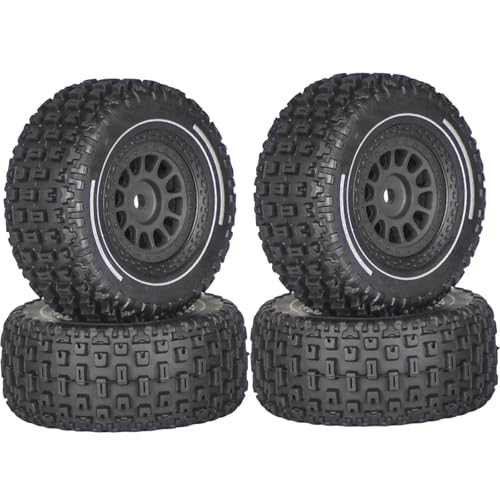 4 stücke 65mm Gummi Reifen Reifen 12mm Hex for ARR-ma 1/14 Mini for Mojave GROM RC Auto Upgrade Teile Zubehör(Zwart) von YXIUEYINGE