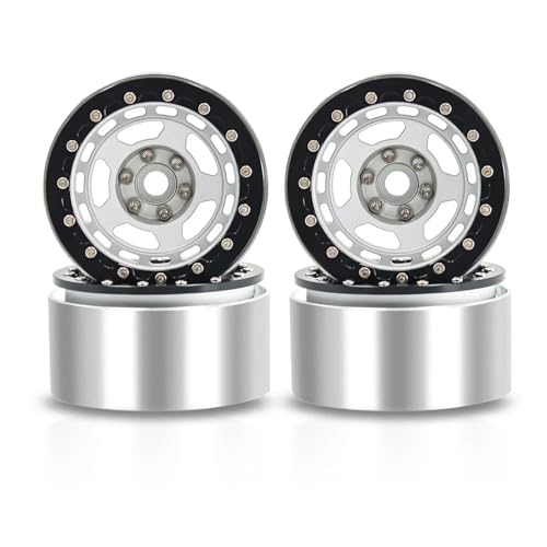 4 stücke Metall 2,2 "Beadlock Felge Rad Hub 1/10 RC Crawler Auto for Axial SCX10 for Wraith Capra RR10 RBX10 for Trax-xas TRX4 D90(Zwart) von YXIUEYINGE