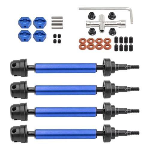 4 stücke Metall Vordere und Hintere Antriebswelle CVD Antriebswelle for 1/10 for ARR-MA 3S Big Rock V2 for Granit for Senton Upgrade Teile RC Auto(Blauw) von YXIUEYINGE