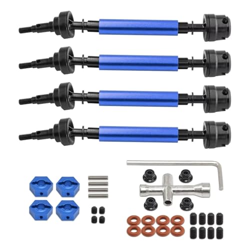 4 stücke Metall Vorne und Hinten Antriebswelle CVD Antriebswelle for 1/10 for ARR-MA 3S Neue for Big Rock V3 RC Auto Upgrade Teile Zubehör(Blauw) von YXIUEYINGE