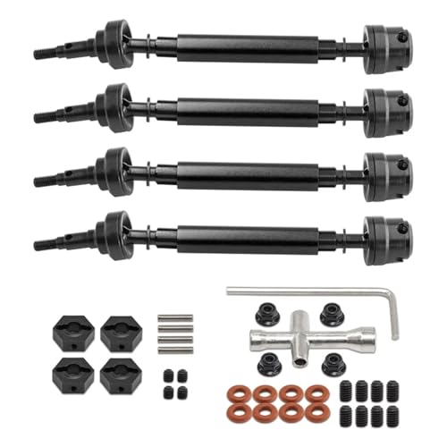 4 stücke Metall Vorne und Hinten Antriebswelle CVD Antriebswelle for 1/10 for ARR-MA 3S Neue for Big Rock V3 RC Auto Upgrade Teile Zubehör(Zwart) von YXIUEYINGE