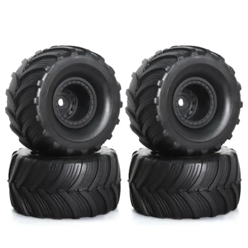4 stücke Monster Truck Felge Reifen Set for 1/18 TRX4M FMS FCX24 W194 for Axial RC Crawler Auto Upgrade Teile(Zwart) von YXIUEYINGE