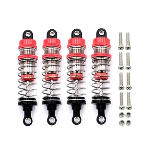 4-teiliger Metallöl-Stoßdämpferdämpfer for WLtoys 144001 144010 124007 124016 124017 124018 1240190 RC-Autoteile, rot von YXIUEYINGE