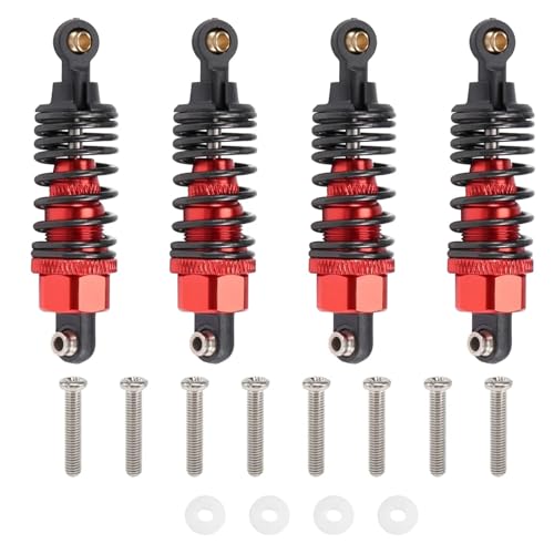 4-teiliges Stoßdämpfer-Dämpferset aus Aluminiumlegierung for Tam-iya TT-01 TT01 TT-02 TT02 1/10 RC-Auto-Upgrade-Teile, rot von YXIUEYINGE