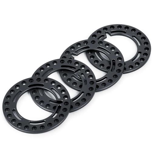 4Pcs CNC Metall 52,5mm 1,9 Zoll Beadlock Felgen Äußere Ringe for Axial SCX10 D90 CC01 1/10 RC Rock Crawler Auto Teile(Zwart) von YXIUEYINGE