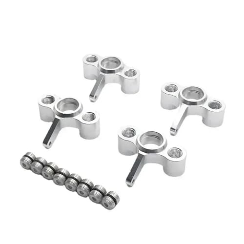 4Pcs Metall Achsschenkel Hub Carrier for JLB Racing for Cheetah 11101 21101 J3 Geschwindigkeit 1/10 RC Auto Upgrade Teile(Silver) von YXIUEYINGE