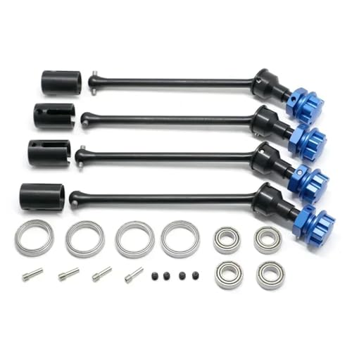 8996X Stahl Extended Antriebswelle CVD Kit for 1:10 for Trxs MAXX Widemaxx Metall Upgrade Teile for RC Crawler RC Auto Modelle 89086-4(Black Blue) von YXIUEYINGE