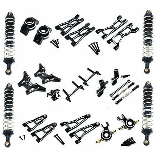 Absorber Suspension Arm Shock Tower Link Kit 1/12 RC Auto Upgrade Teile Zubehör for UD1201 UD1202 UD-12PRO(Zwart) von YXIUEYINGE