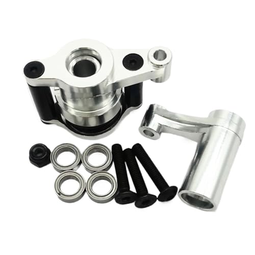 Aluminium-Lenkungseinheit, Doppelscher-Lenkgetriebe mit Lagern for Axial 1/10 for Yeti AX31122(Silver) von YXIUEYINGE