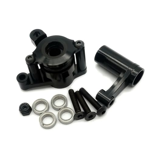 Aluminium-Lenkungseinheit, Doppelscher-Lenkgetriebe mit Lagern for Axial 1/10 for Yeti AX31122(Zwart) von YXIUEYINGE