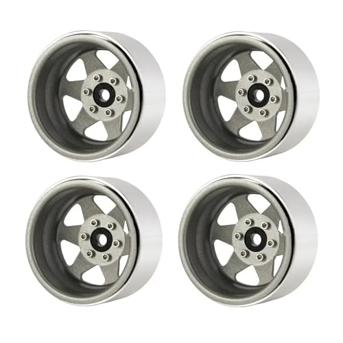 Metall 1,9 "Beadlock Felge Deep Dish Hub for 1/10 RC Crawler Auto TRX4 for Axial SCX10 90046 UTB18(Light Grey) von YXIUEYINGE