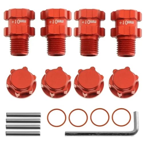 Metall 14mm bis 17mm Rad Hex Adapter for 1/10 for ARR-MA 3S for SENTON for VORTEKS for Typhon for Big Rock RC Auto Upgrade Teile(Rood) von YXIUEYINGE