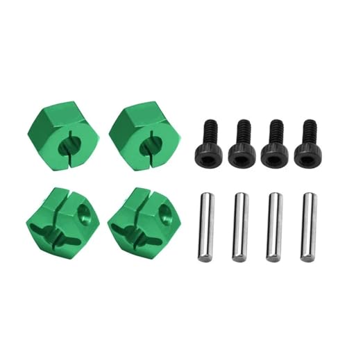 Metall 7075 Legierung Vorne Hinten 12mm Hex Rad Naben 3654 for TRAX-XAS Mini Maxx 107154-1 MINI for XRT 108076-1 Monster Truck RC Auto(Green) von YXIUEYINGE