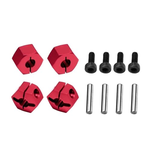 Metall 7075 Legierung Vorne Hinten 12mm Hex Rad Naben 3654 for TRAX-XAS Mini Maxx 107154-1 MINI for XRT 108076-1 Monster Truck RC Auto(Rood) von YXIUEYINGE