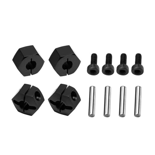 Metall 7075 Legierung Vorne Hinten 12mm Hex Rad Naben 3654 for TRAX-XAS Mini Maxx 107154-1 MINI for XRT 108076-1 Monster Truck RC Auto(Zwart) von YXIUEYINGE