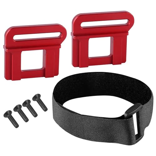 Metall Batterie Halter Halterung Halten Unten Retainer mit Batterie Strap 9628 for 1/8 for TRXS for Sledge MAXX for Slash 6S RC Auto Teile(Rood) von YXIUEYINGE