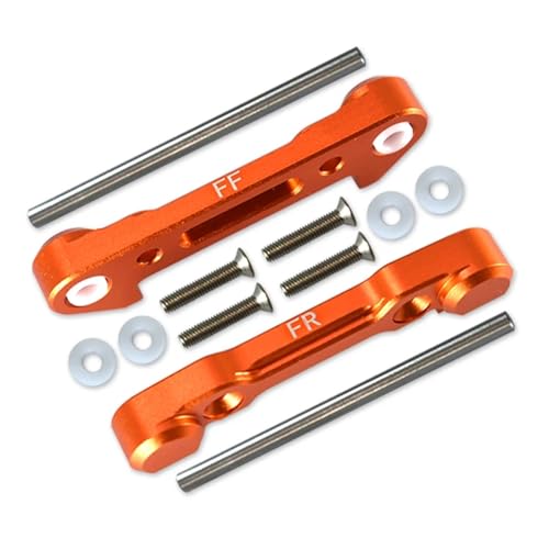 Metall Front Lower Suspension Arm Montieren Festen Block LOS234019 LOS234023 for L-OSI 1/10 for Lasernut U4 for Tenacity DB TT Pro RC Autos(Orange) von YXIUEYINGE