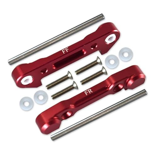Metall Front Lower Suspension Arm Montieren Festen Block LOS234019 LOS234023 for L-OSI 1/10 for Lasernut U4 for Tenacity DB TT Pro RC Autos(Rood) von YXIUEYINGE
