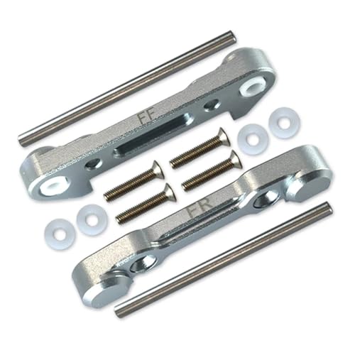 Metall Front Lower Suspension Arm Montieren Festen Block LOS234019 LOS234023 for L-OSI 1/10 for Lasernut U4 for Tenacity DB TT Pro RC Autos(Silver) von YXIUEYINGE