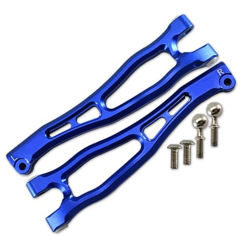 Metall Front Upper Suspension Arme Schaukel Arm ARA330655 + ARA330657 for ARR-MA 1/7 for FIRETEAM 6S BLX Upgrade Teile zubehör(Blauw) von YXIUEYINGE