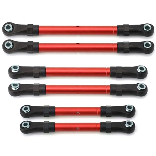 Metall-Spannschlösser-Lenkstangensatz for Trax-xas for Slash for Hoss for Rustler for Stampede 4x4 1/10 RC-Auto-Upgrade-Teile(Rood) von YXIUEYINGE