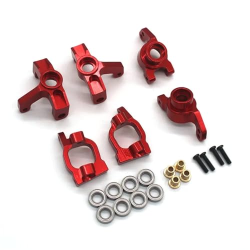 Metall-Upgrade-Armaturen C-Sitz Lenkbecher Hinterradsitz 3-teiliges RC-Set for Relalo AM-X12 AM-D12 14015 14005E Teile(Rood) von YXIUEYINGE