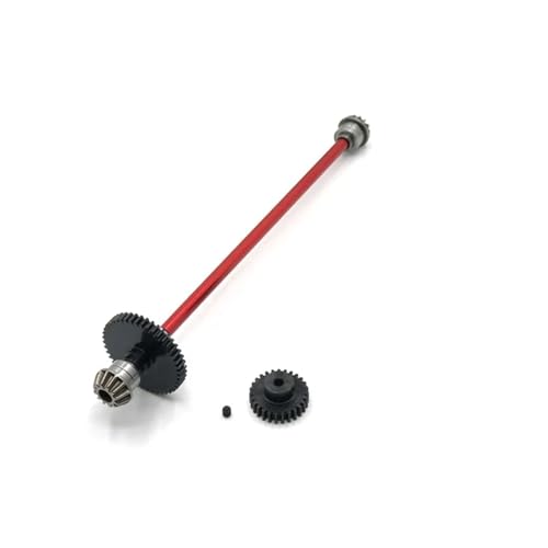 Metall Upgrade Center Antriebswelle Montage 27T Motor Getriebe for WLtoys 1/14 144010 144001 144002 RC Auto Teile(Rood) von YXIUEYINGE