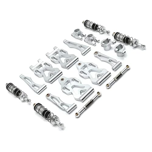 Metall-Upgrade-Teilesatz, Stoßdämpfer for Vorder- und Hinterarm, for SCY 16101 16102 16106 16201, for Q130A Q130B Q141 Q117 1/16 RC-Auto(Silver) von YXIUEYINGE