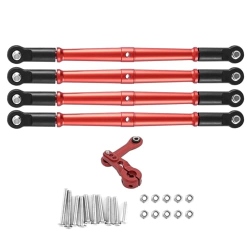 Metall-Verbindungsstange vorne und hinten, Spurstange mit 25T-Servoarm, Lenkstange for RC-Auto, for ARR-MA 1/8, for KRATON, for Outcast 6S-Teile(Rood) von YXIUEYINGE