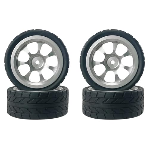 Metallradreifen Rallyeräder for MJX 14302 14301 03 for WLtoys A949 A959 A969 A979 K929 144010 144001 02 124016 17 18 19(Silver) von YXIUEYINGE