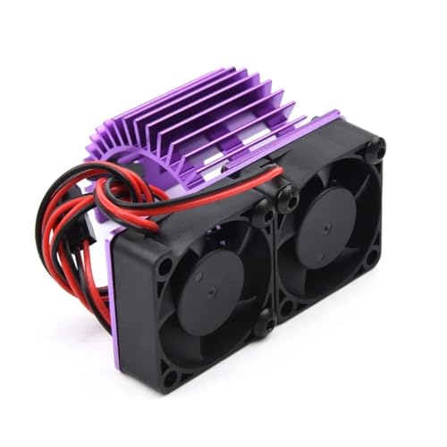 Motor Dual Lüfter Kühlkörper 540 550 3650 3660 3670 Kühler 36mm 5V-7,4 V for 1/10 1/8 RC Auto Schiff Teil Aluminium Legierung(Purple) von YXIUEYINGE