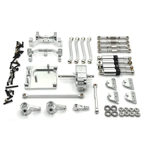Neu for MN99S Metall Chassis Link Stange Zugstange Montieren Öl Stoßdämpfer Getriebe Motor Mount Kit 1/12 RC Auto(Silver) von YXIUEYINGE