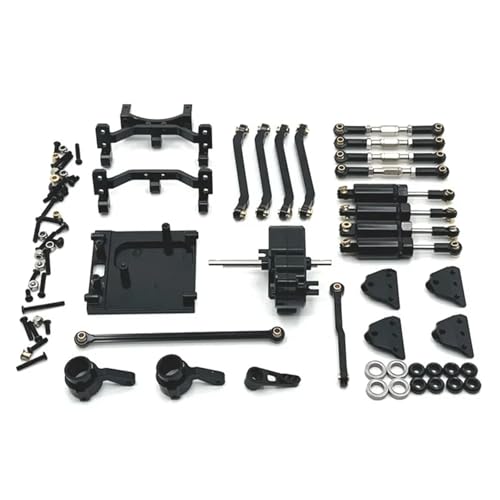 Neu for MN99S Metall Chassis Link Stange Zugstange Montieren Öl Stoßdämpfer Getriebe Motor Mount Kit 1/12 RC Auto(Zwart) von YXIUEYINGE