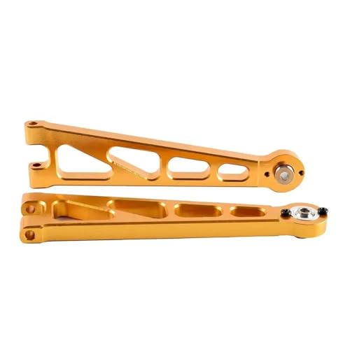 RC 33601 Aluminium Front Upper Suspension Arm 2Pcs Fit for Hallo-Moto 1/10 Off-Road Truck E10MT E10BP(Gold) von YXIUEYINGE
