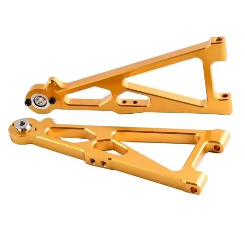 RC 33602 Aluminium Front Lower Suspension Arm 2Pcs Fit for Hallo-Moto 1/10 Off-Road Truck E10MT E10BP(Gold) von YXIUEYINGE