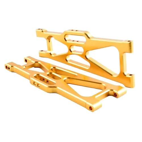 RC 33603 Aluminium Rear Lower Suspension Arm 2Pcs Fit for Hallo-Moto 1/10 Off-Road Truck E10MT E10BP(Gold) von YXIUEYINGE