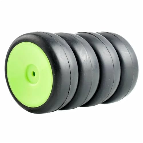 RC 9071-6018 Slick Racing Reifen & Rad Sets for HSP for HPI 1/10 1:10 Tourenwagen(Green Wheel) von YXIUEYINGE