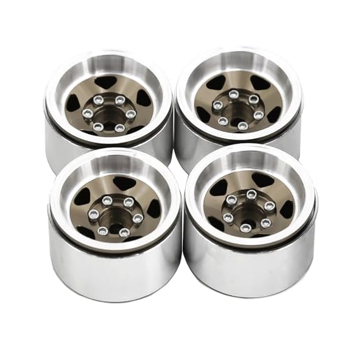 RC-Auto, 4 Stück, 1,0 Zoll, Metall-Beadlock-Radnabe, Felge for 1/18 1/24 RC-Crawler-Auto TRX4M for Axial SCX24 AX24, Upgrade-Teile(Brown) von YXIUEYINGE